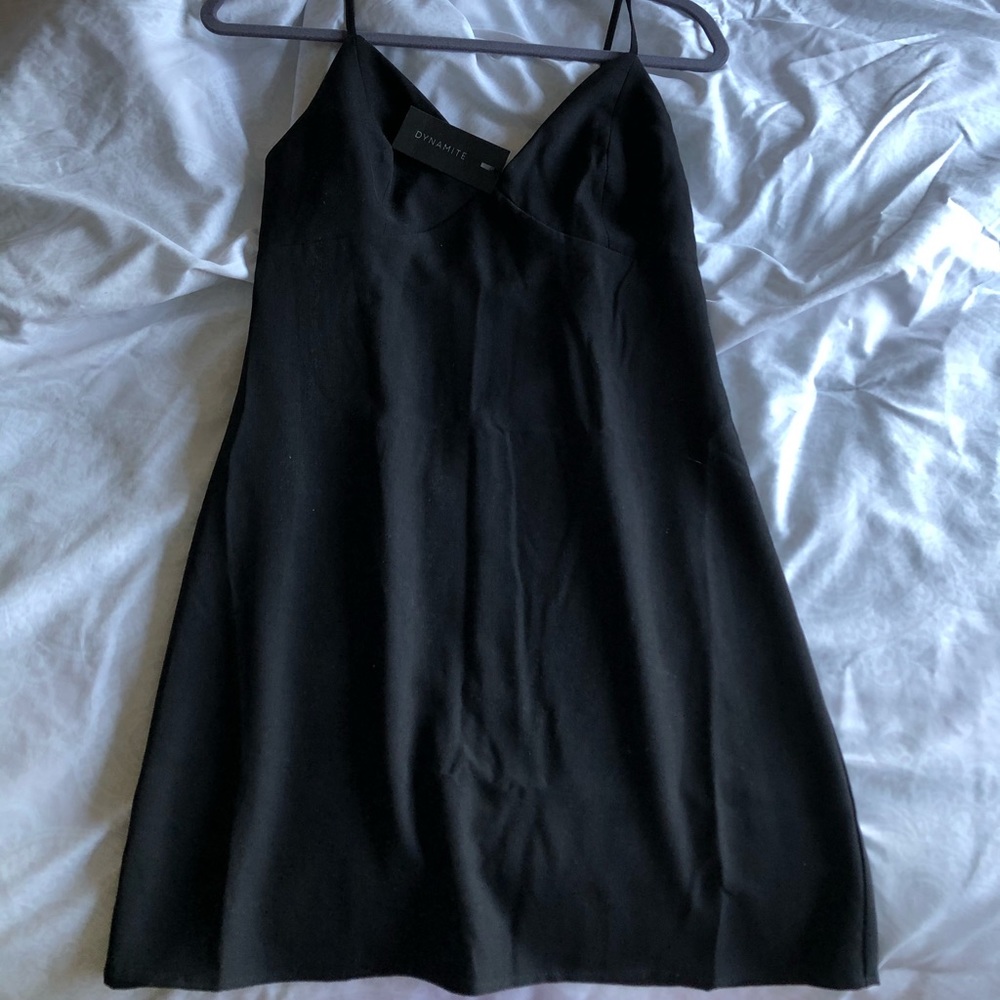 Black Mini V-Neck Dress